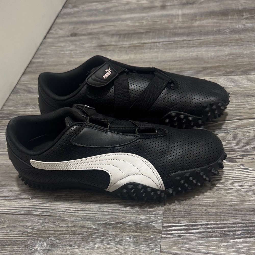 Puma Kids Black Sneakers with White Formstrip Accent